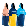 China Beach Changing Hooded Towelling Dry Robe Poncho Towel Supplier